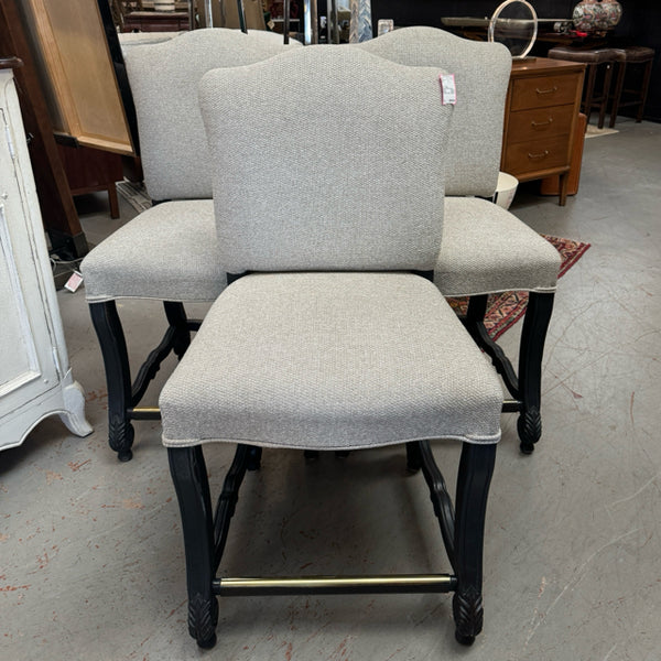 SET/3 Newly Reupholstered Counter Barstools W/Black Legs 22x23x43
