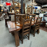 Rustic Table W/6 Chairs 84x43x32