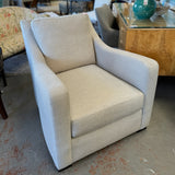 Light Gray/Cream Herringbone Accent Chair 32x39x33
