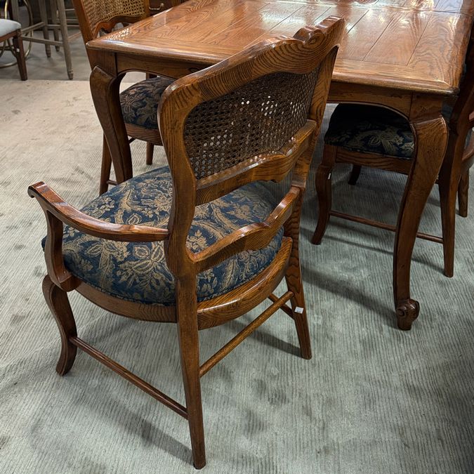 Vintage Century CF Oak Dining Table W/6 Chairs 63x43x30