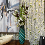 Botanical Mix Striped Vase W/Custom Floral Design 43"H (Vase 20"H)