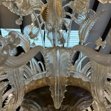 Vintage 18-Light Italian Murano Glass Chandelier 50"Dx69/96"H