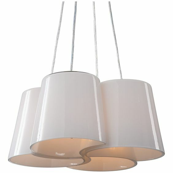 Uttermost 21271 Botanic 4-Light Milk Glass Pendant 19.5x19.5x9.63