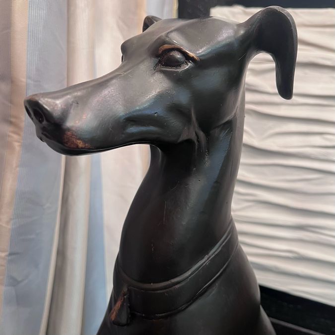 Large Greyhound Ceramic Statue 27"H