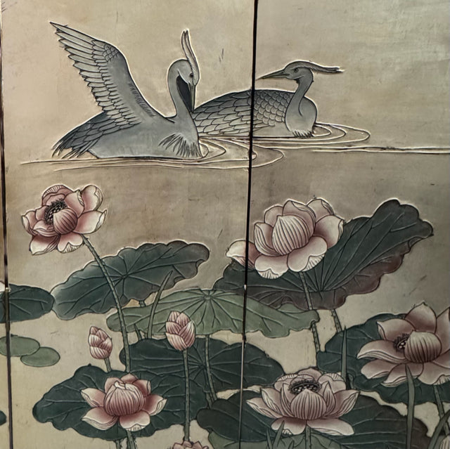 Gorgeous Vintage Gold/Silver Leaf 6-Panel Screen 96x72