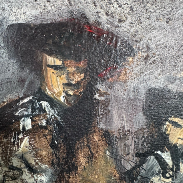 Original Oil Figurative Painting by Gino Hollander 1969 21.25x25.5