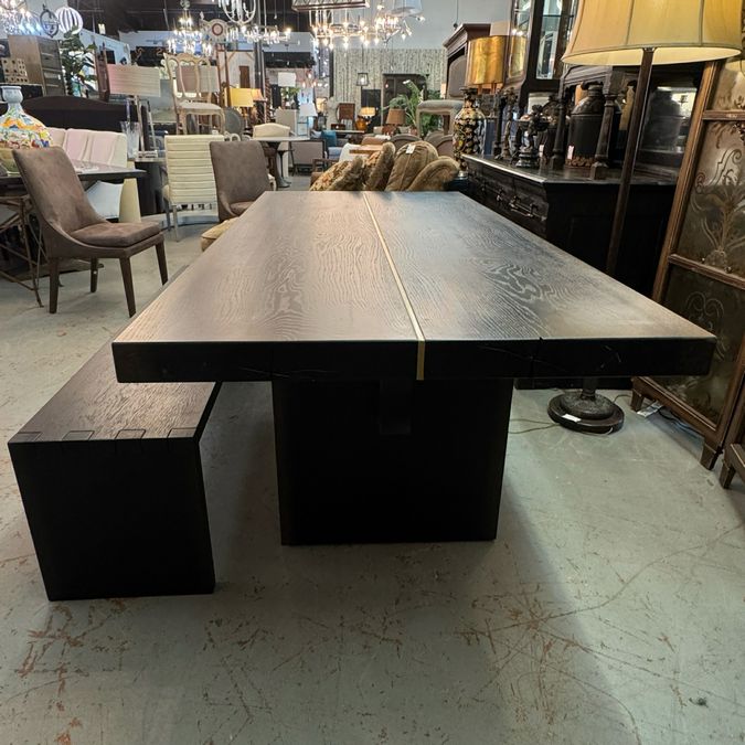 Arhaus Mihaela Vin Rosu Table & Bench 84x39.5x30