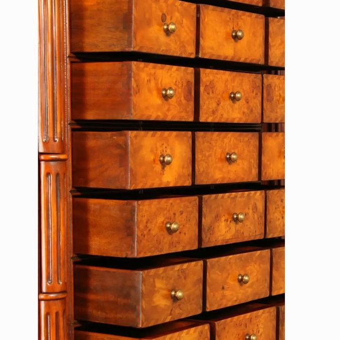 Theodore Alexander Chippendale Style Burl Wood Secretary 31x20x88