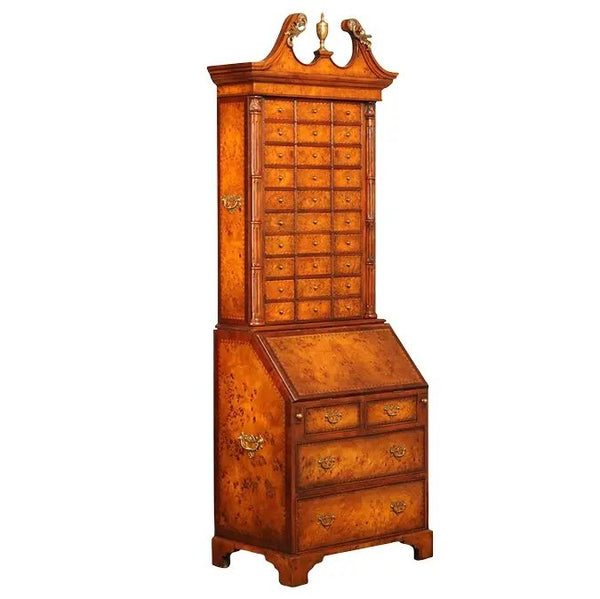 Theodore Alexander Chippendale Style Burl Wood Secretary 31x20x88