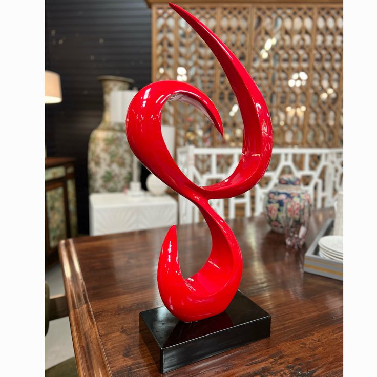 Red Contemporary Sculpture 11.5x6x30