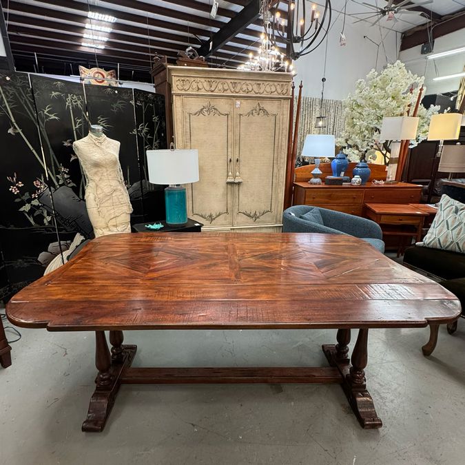 Custom Theodore Alexander Victory Oak Refectory Dining Table 66"Lx42.5"Wx30"H  A