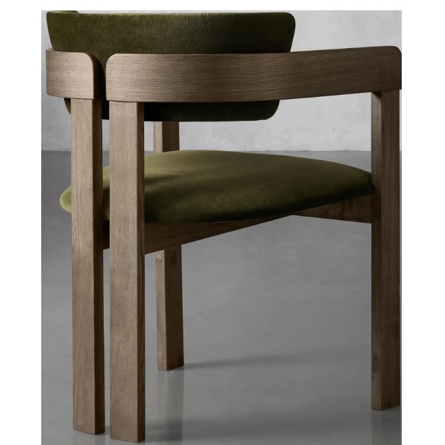 SET/4 Arhaus Rodin Vance Olive Arm Chairs 22x22x29.25