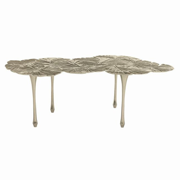 Bernhardt Anabelle Gingko Satin Nickel Finish Cocktail Table 54x36x18