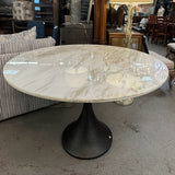 Gabby Cortez White Marble Top/Metal Base Tulip Table 48" DiaX31.5"H
