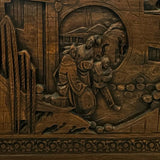 Early 19thC Chinese Carved Camphor Chest by The Original Majestic Co. Hong Kong