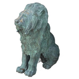 PAIR Gorgeous 350lb Life-Size Patinaed Bronze Lions 44"Hx20"Wx42"L