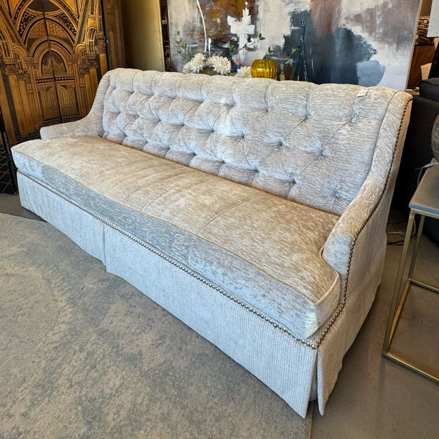 Custom Paul Robert Tufted-Back Skirted Sofa 84x36x35.5  FINAL SALE