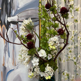 Botanical Mix Striped Vase W/Custom Floral Design 43"H (Vase 20"H)