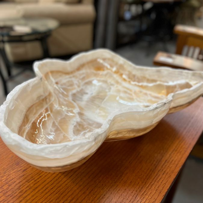 Large Organic Shaped Onyx Bowl 18.5x16x4.5