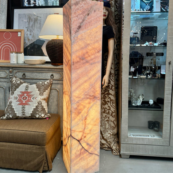 65"H Pink Onyx Tower Accent Light