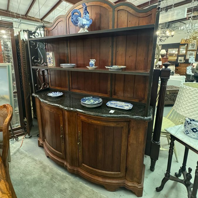 Century Town & Country Marble Top Sideboard W/Hutch 67x20x85