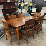 Vintage Century CF Oak Dining Table W/6 Chairs 63x43x30