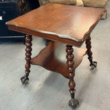 Antique Tiger Oak Ball & Claw Side Table 28x28x30