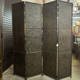 Solid Hammered Metal 4-Panel Room Divider 72x84