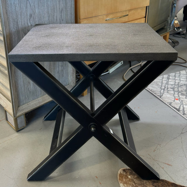 Andrew Martin Faux Shagreen Side Table 24x18x24 AS-IS