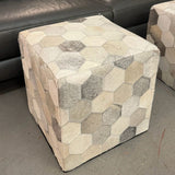 Surya Cowhide Cube Ottoman 18x18x18