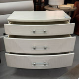 Bernhardt Axiom 3 Drawer Cream Nightstand W/Lucite Handles 34x19x30