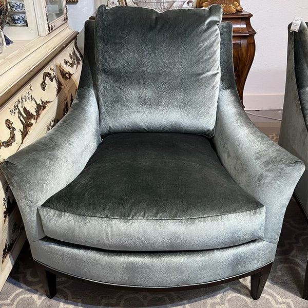 PAIR Theodore Alexander Riley Chairs in Blue Velvet 36x37x37
