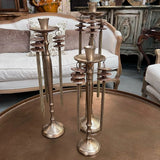SET/3 John Richard Gold French Tassel Candle Holders 17/21/23"H