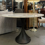 Gabby Cortez White Marble Top/Metal Base Tulip Table 48" DiaX31.5"H