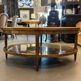 Theodore Alexander Eglomise Jewel of Venice Gilt Oval Cocktail Table 48x32x21