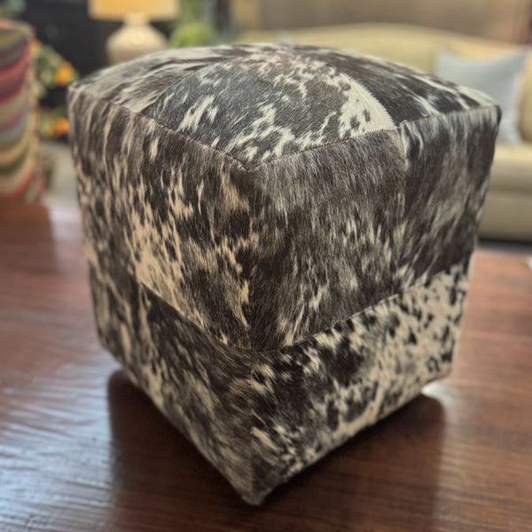 Arteriors Hair On Hide Cube Ottoman 16x16x18