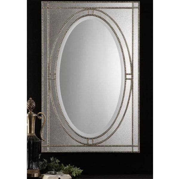 PAIR Uttermost 08055 Earnestine Galvanized Bronze Mirrors 29x44