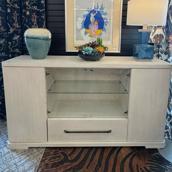 Havertys Rhodes Cascade Server W/Glass Center Doors 68x18x37 AS IS