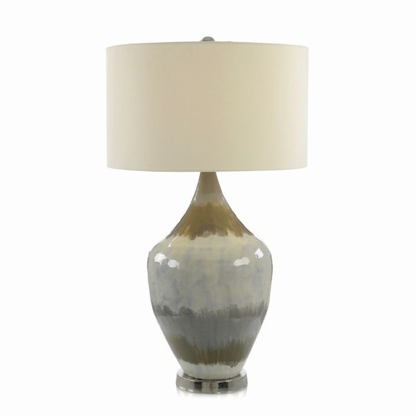 John Richard Enameled Earth Tone Lamp 38"H