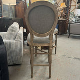 PAIR French Linen Round Barstools 20x24x48.4 (seat: 29.5)