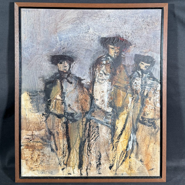 Original Oil Figurative Painting by Gino Hollander 1969 21.25x25.5