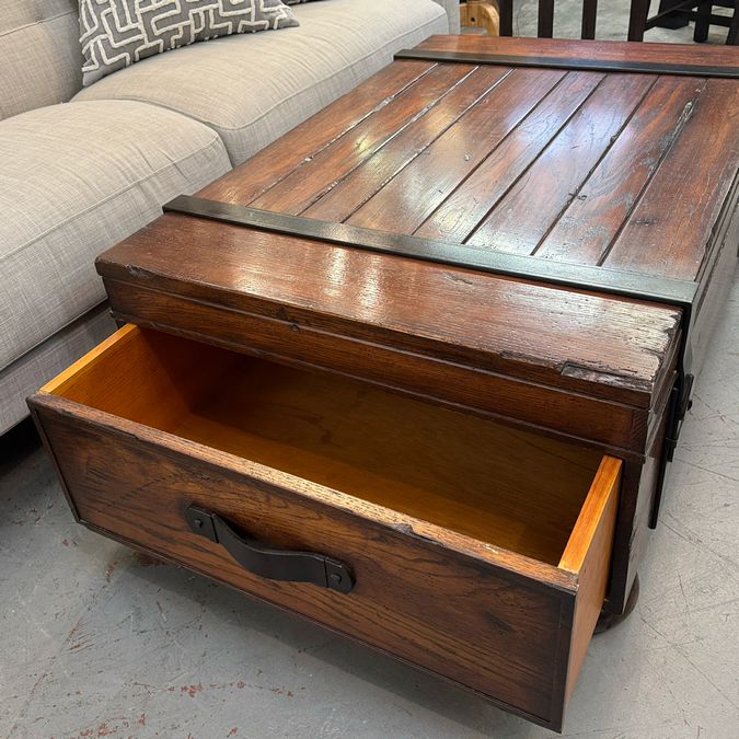 La Barge Wood Trunk Coffee Table W/Drawers 42x32x18.5