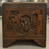 Early 19thC Chinese Carved Camphor Chest by The Original Majestic Co. Hong Kong