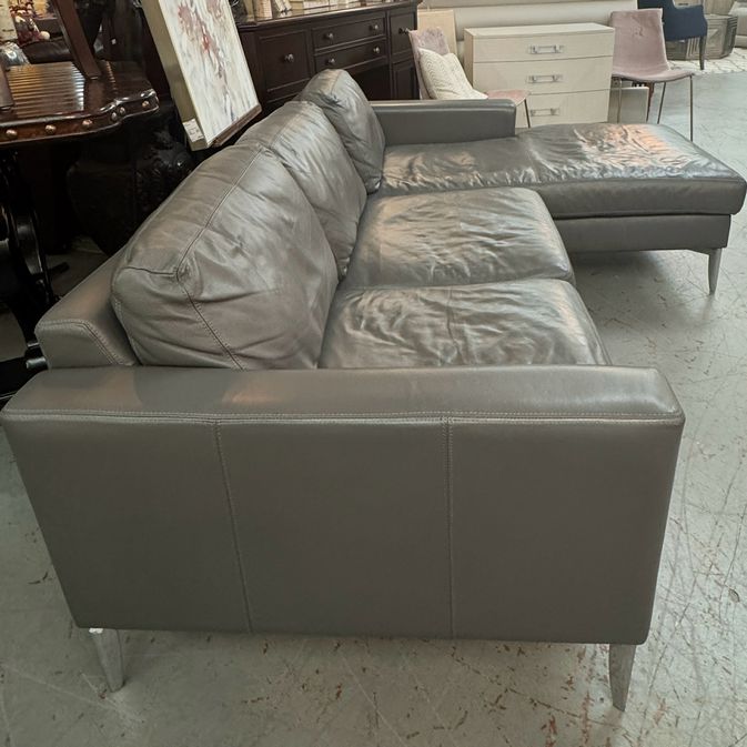 Cantoni American Leather Gray 2-Pc Sectional 84"L