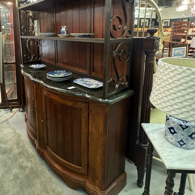 Century Town & Country Marble Top Sideboard W/Hutch 67x20x85