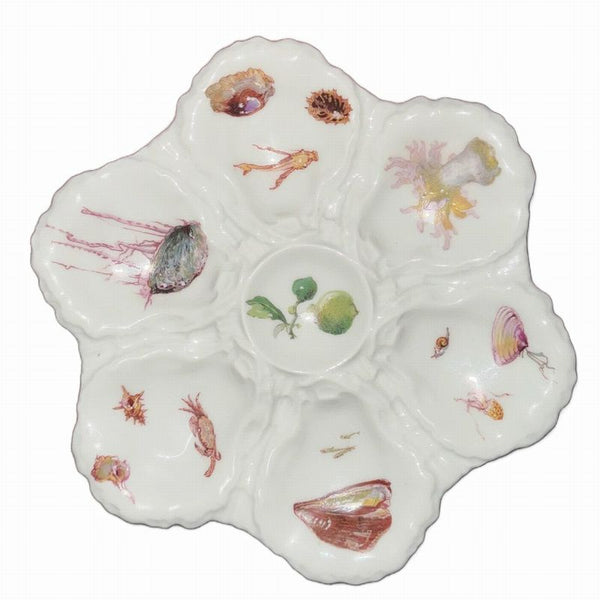 Haviland Limoges Sea Life Oyster Plate 9"Dia