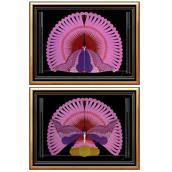 REDUCED! PAIR S/N Erte "Phoenix" Suite Original Serigraphs W/COA 47x37