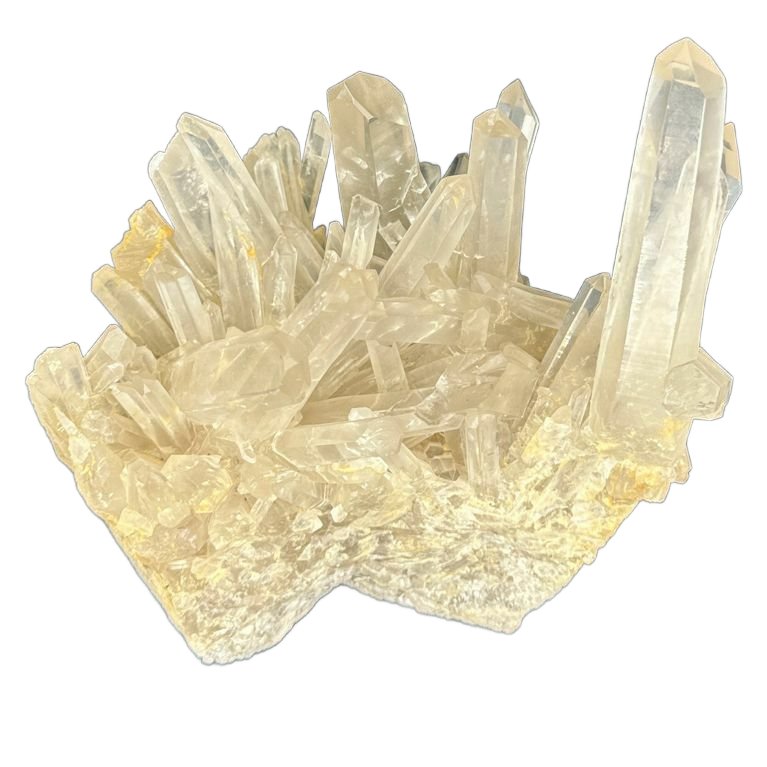 Sm White Quartz Calcite Crystal Specimen 7x7x6.5