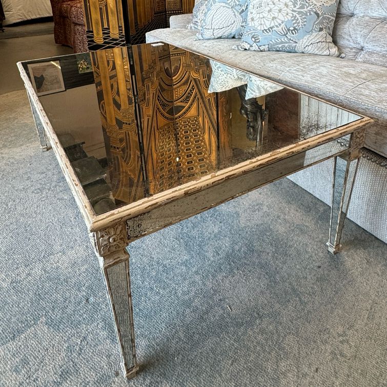 Country French Mirrored Coffee Table 52x30x18.5
