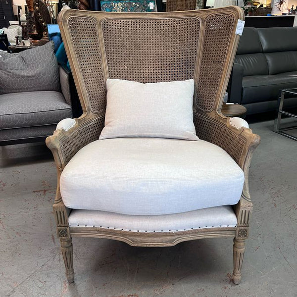 Harmony Cane Wingback Accent Chair 33x32x42